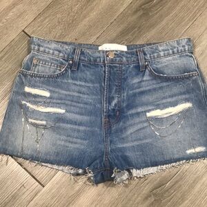 IRO NEW Gacily Chain Embellish Distress DenimShort